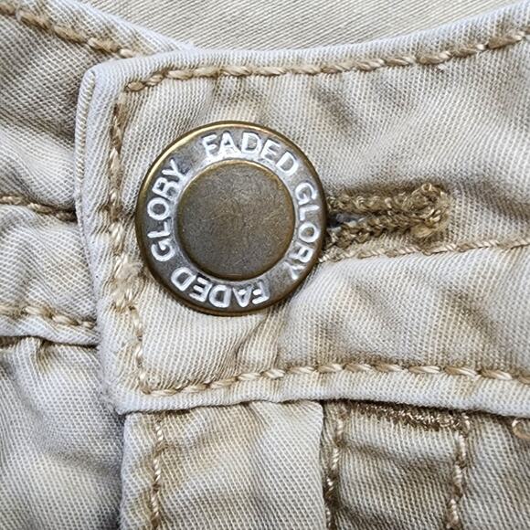 Vintage Faded Glory Skort Womens 20W Tan Cargo Mini Skirt Shorts Stretch Outdoor - Picture 2 of 10